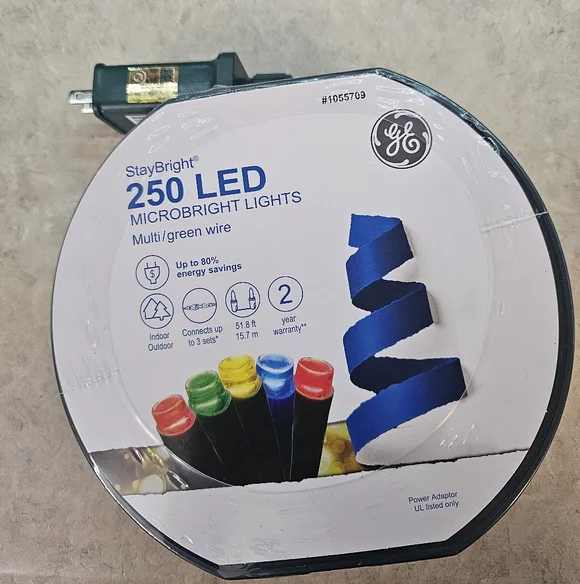 3 Sets of GE 250 LED MicroBright Lights with Multi/Green Wire